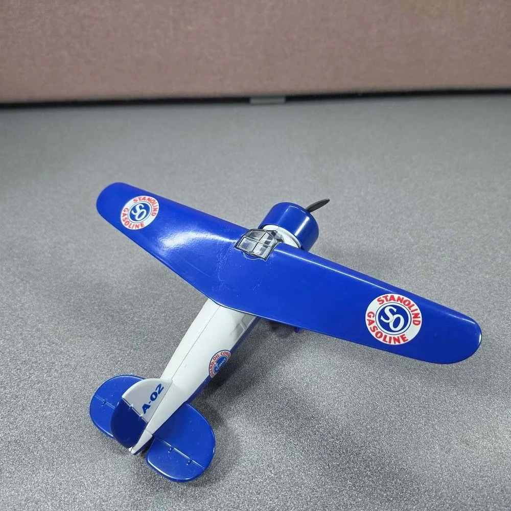 Standard Oil Diecast Airplane Stanolind Gasoline A-02 Blue White Excellent